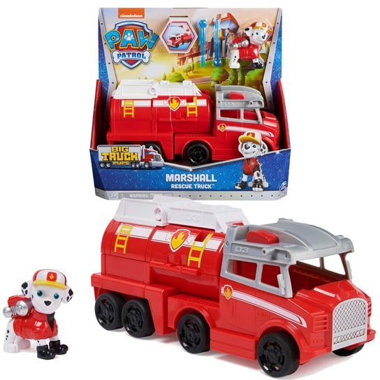 Psi Patrol Big Truck Pups Marshall figurka i pojazd ciężarówka cysterna straż pożarna Spin Master