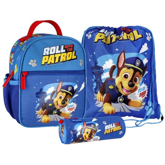 Psi Patrol Chase Niebieski zestaw przedszkolny dla chłopca plecak, piórnik tuba, worek Uniwersalny sarcia.eu