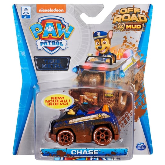 Psi Patrol, metalowy pojazd z figurką Chase Off Road Mud Spin Master