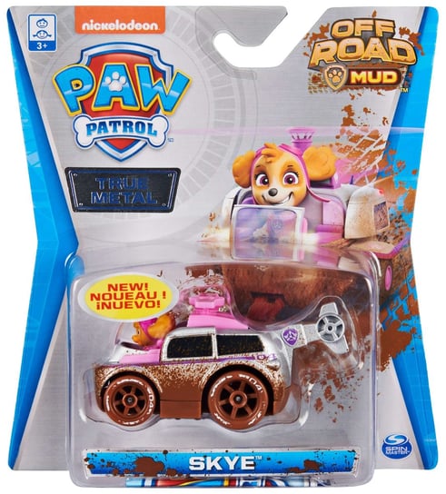 Psi Patrol, metalowy pojazd z figurką Skye Off Road Mud Spin Master