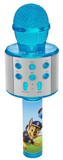 PSI PATROL MIKROFON BEZPRZEWODOWY KARAOKE niebieski Chase, Bluetooth do 10m  RMX-520212 Inna marka
