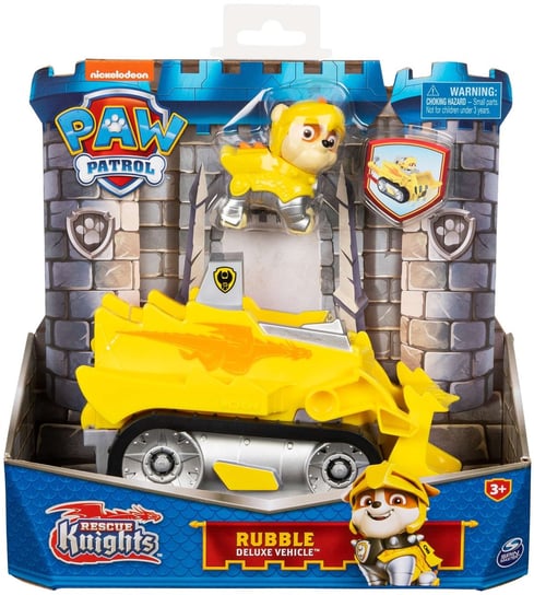 Psi Patrol Rescue Knights Rycerze figurka Rubble i pojazd buldożer Spin Master