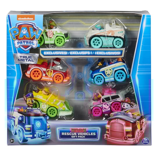 Psi Patrol: Zestaw Prezentowy Die-Cast neon Psi Patrol