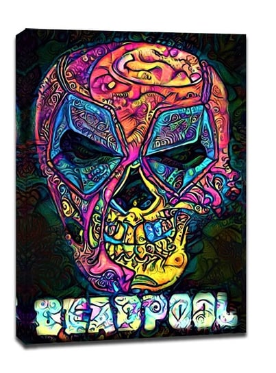 PsychoSkulls, Deadpool, Marvel - obraz na płótnie 90x120 cm Galeria Plakatu