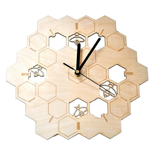 Pszczelarz - drewniany zegar ścienny z grawerem prezent dla pszczelarza Koszulkowy