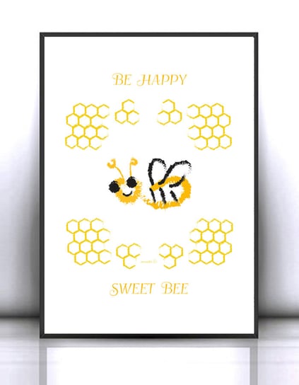 pszczółka plakat A4, plakat z pszczółką, plakat z pszczołą, pszczoła plakat 21x30 cm, plakat dla dzieci, plakat do dziecięcego pokoju, plakat do kuchni, Annasko