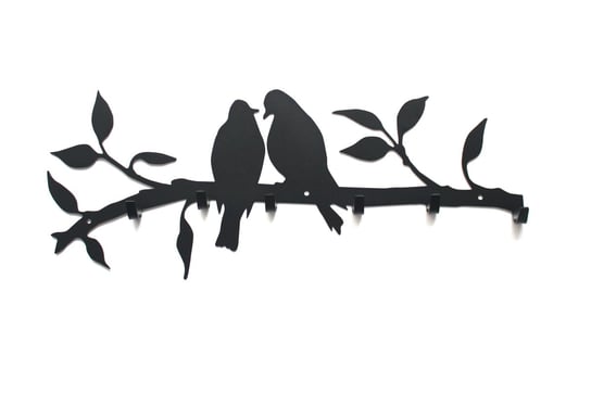 Ptaki na gałęzi 50cm ścienny wieszak na ubrania, ozdoba do przedpokoju, urządzamy mieszkanie Art-Steel