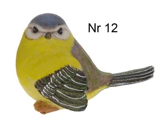 Ptaszek ogrodowy 12, zielono-żółto-grafitowy, 11,5x15x9 cm 