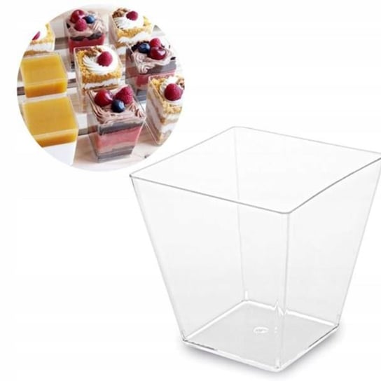 Pucharki do deserów plastikowe 10x150ml kwadratowe Gokuran
