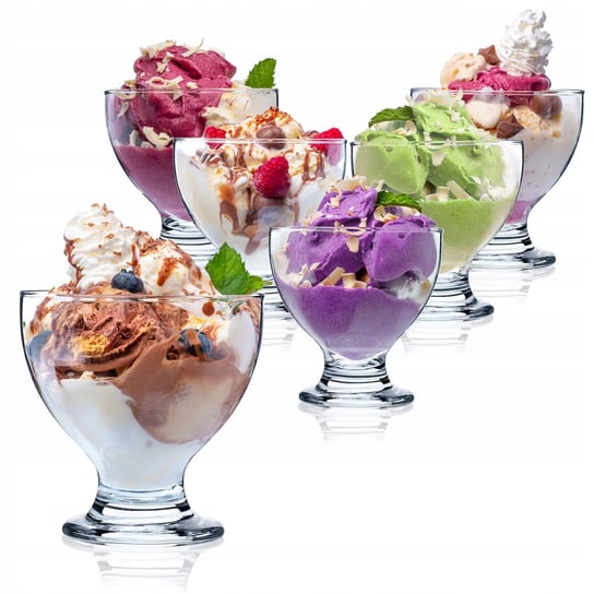 PUCHARKI SZKLANE NA LODY DESERY SORBETY 450ml 6szt KADAX