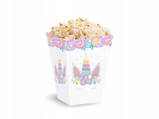 Pudełka Na Popcorn Jednorozec Urodzinowe - 3 Szt Inna marka