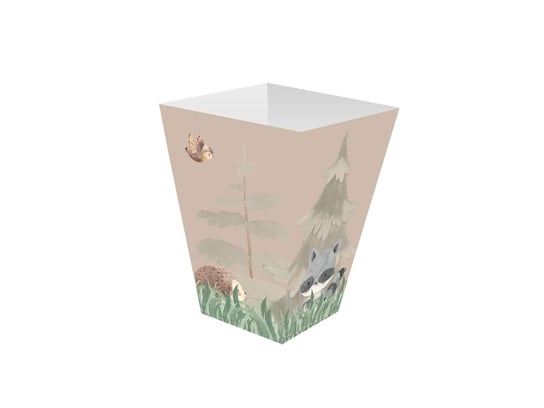Pudełka na popcorn leśne zwierzątka kraft, 6 szt. Congee