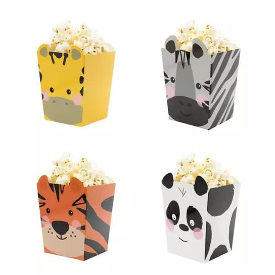 Pudełka Na Popcorn Zwierzątka 4 Szt. PartyPal