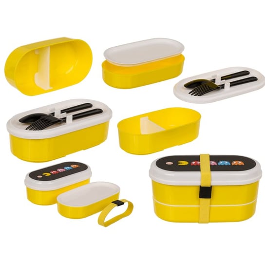 Pudełka na żywność lunchbox Pac-Man z łyżką i widelcem - produkt licencyjny Inny producent