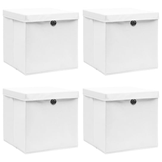 Pudełka z pokrywami VIDAXL, białe, 32x32x32 cm, 4 szt. vidaXL