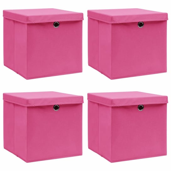 Pudełka z pokrywami VIDAXL, różowe, 32x32x32 cm, 4 szt. vidaXL