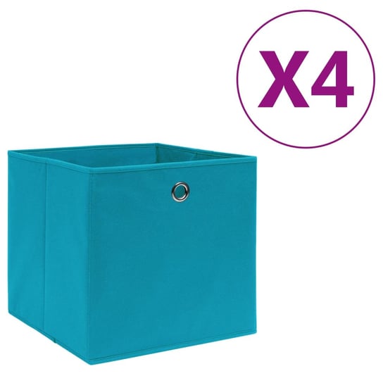 Pudełka z włókniny, 4 szt. 28x28x28 cm, błękitne vidaXL