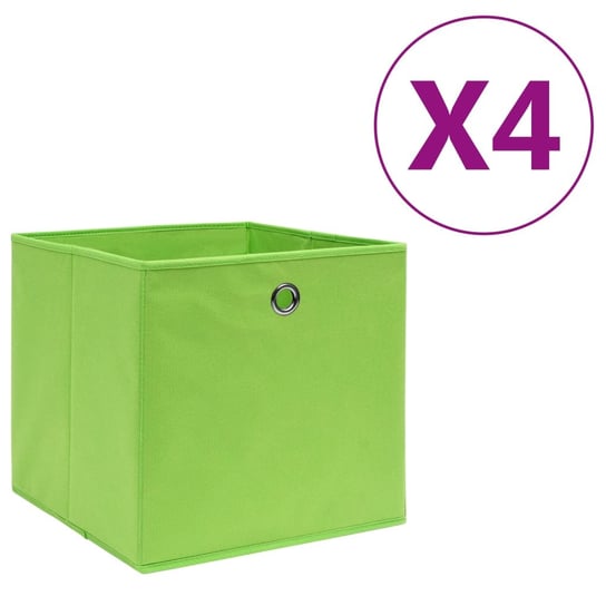 Pudełka z włókniny, 4 szt., 28x28x28 cm, zielone vidaXL