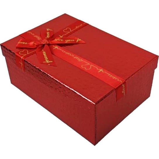 Pudełko 21x14x8cm czerwone błyszczące GIFTTOP