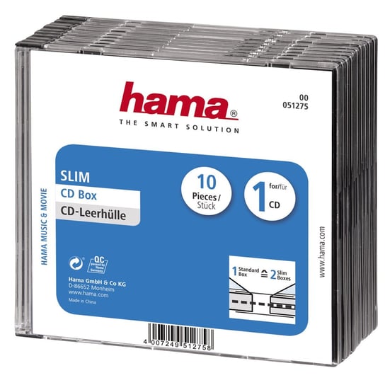 Pudełko CD/DVD HAMA Slim, 10 szt. Hama