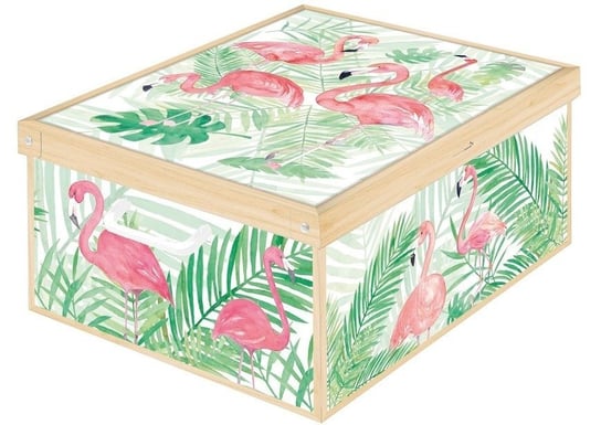 Pudełko dekoracyjne LAVATELLI kartonowe, Flaming, zielone, 24x39x50 cm Lavatelli