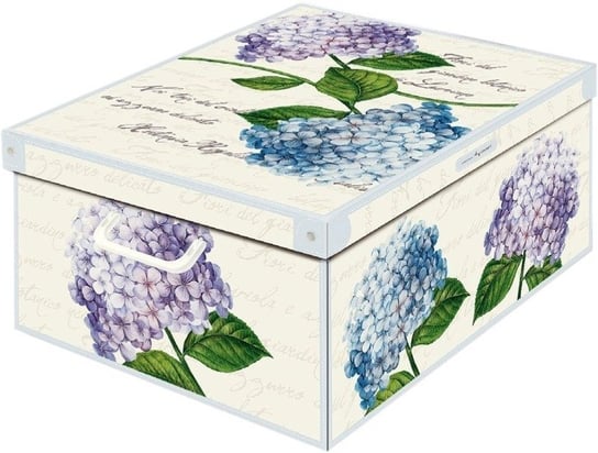 Pudełko dekoracyjne LAVATELLI kartonowe, Kwiaty, niebieskie, 24x39x50 cm Lavatelli