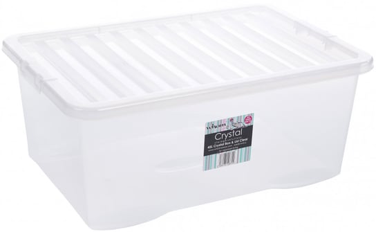 pudełko do przechowywania Crystal 45 litrów 60 x 40 cm biały/przeźroczysty TWM