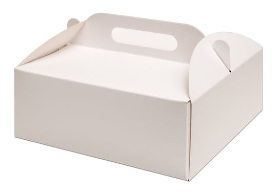 Pudełko do tortu z rączką białe 21x21x8cm 25szt ABC
