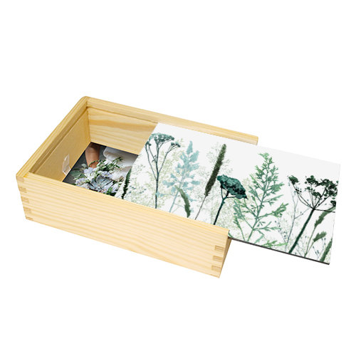 Pudełko drewniane na zdjęcia 10x15 cm, Roślinne Empik Foto