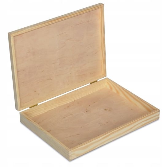 Pudełko drewniane płaskie z pokrywką 34x25,3x5,3cm Creative Deco