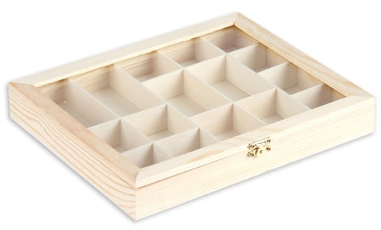 Pudełko drewniane z przegródkami Basic