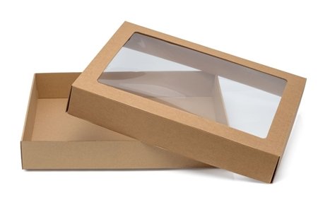 Pudełko karbowane z oknem 450x350x70mm wieczkowe Neopak