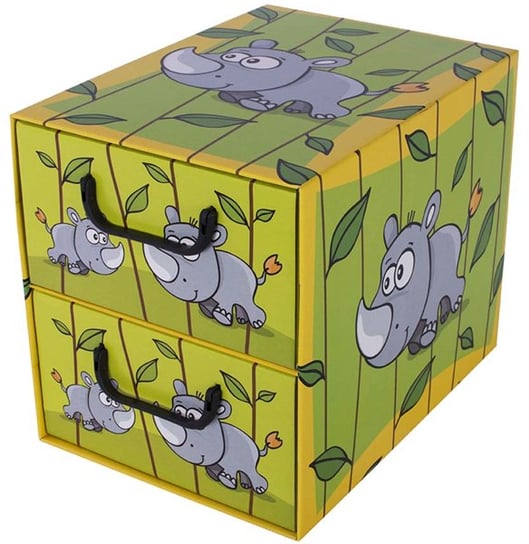 Pudełko kartonowe MISS SPACE, 2 szuflady, nosorożec, 35,5x25,5x29 cm Miss space