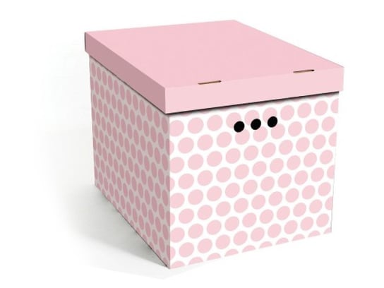 Pudełko kartonowe ozdobne dekoracyjne do pokoju salonu Kropki róż XL Inna marka