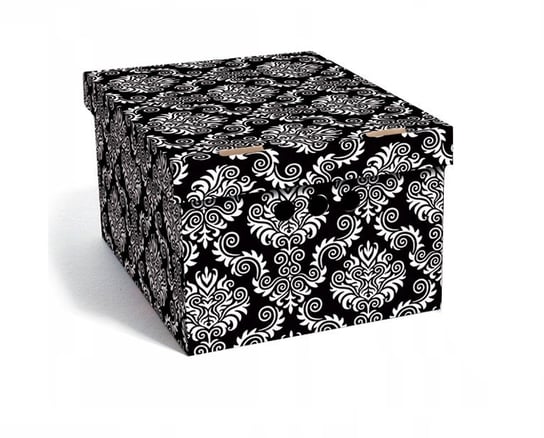Pudełko kartonowe ozdobne dekoracyjne organizer na ubrania Floresy czarne A4 Inna marka
