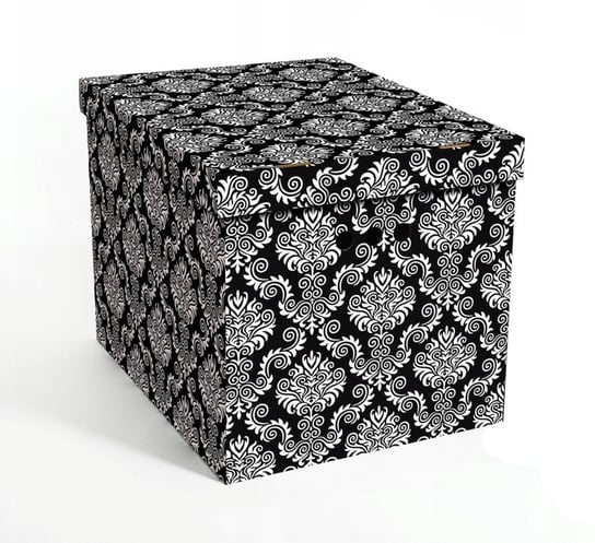 Pudełko kartonowe ozdobne dekoracyjne organizer na ubrania Floresy czarne XL Inna marka