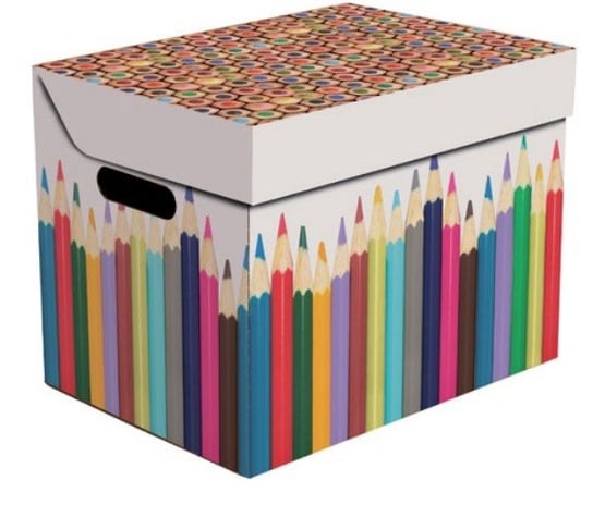 Pudełko kartonowe ozdobne dekoracyjne organizer na ubrania Kredki Inna marka