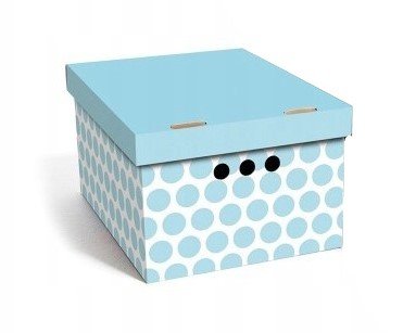 Pudełko kartonowe ozdobne dekoracyjne organizer na ubrania Kropki niebieskie A4 Inna marka