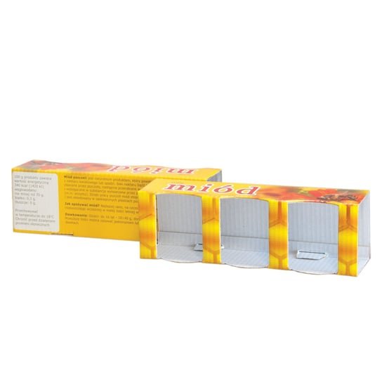 Pudełko na 3 słoiki 50g (35ml) wraz z mini etykietkami (10szt) – P3A BEE&HONEY