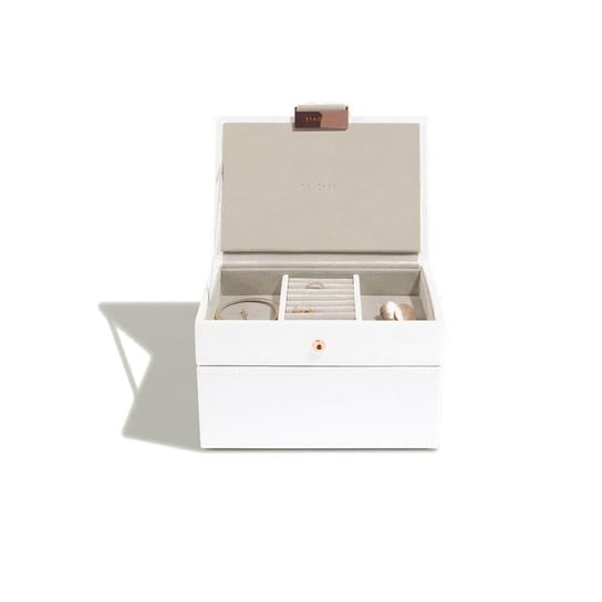 Pudełko na biżuterię podwójne (białe + różowe złoto) Mini Stackers Stackers