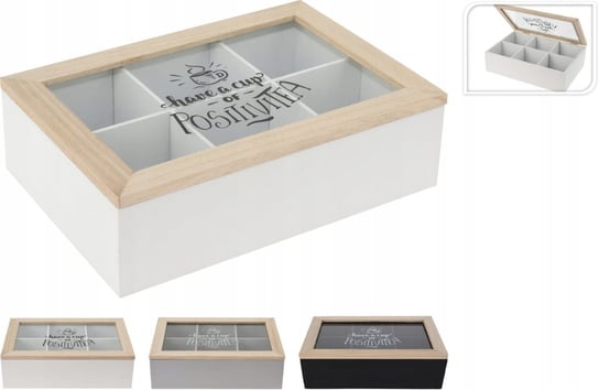 Pudełko na herbatę, drewniane, 24 x  17 x 7 cm Home Styling Collection
