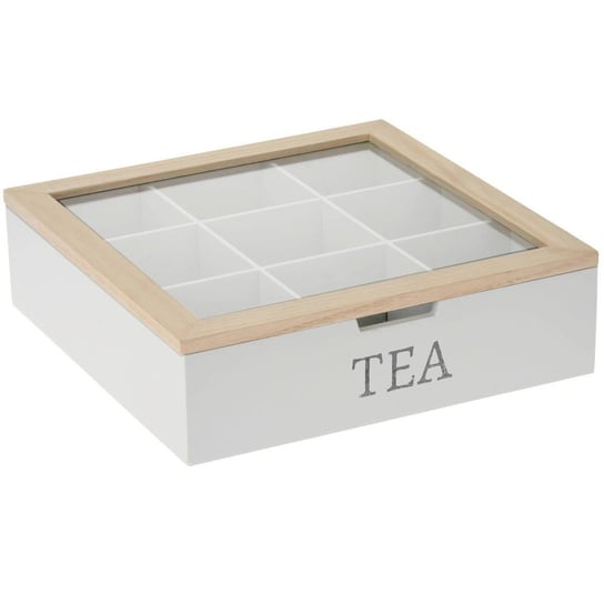 Pudełko Na Herbatę Z Napisem Tea, Mdf, 24 X 24 X 7 Cm EH Excellent Houseware