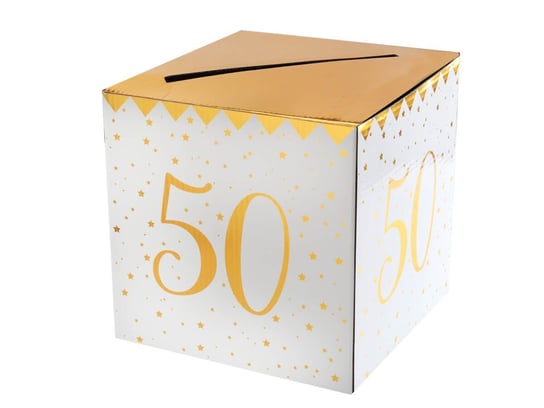 Pudełko na koperty z życzeniami, prezentami na 50-tkę - 1 szt. SANTEX