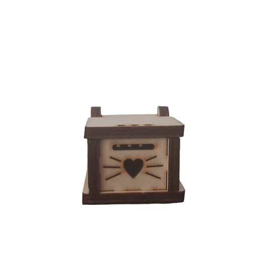Pudełko na pierścionek drewniane ze sklejki małe 4,5 x 4,5 x 3,5 cm Inna marka