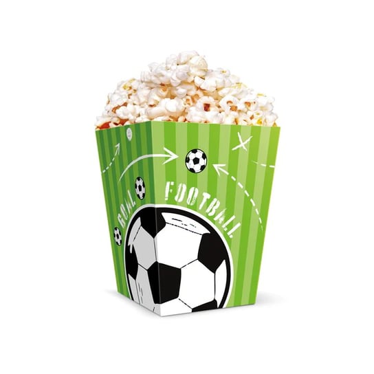 Pudełko na popcorn Football 12,5x8,5cm 6szt. PartyPal