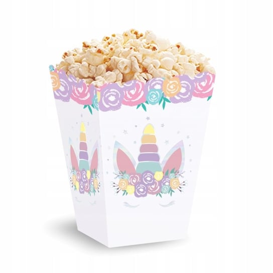 Pudełko Na Popcorn Jednorożec Urodziny 6Szt PartyPal