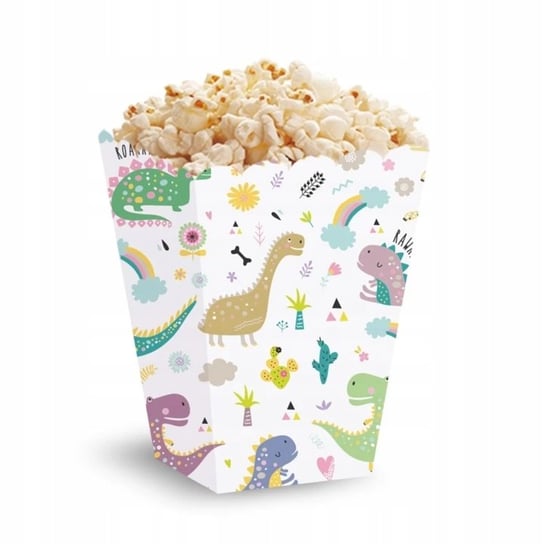 Pudełko na popcorn słodycze dinozaur urodziny 5szt PartyPal