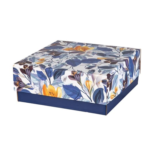 Pudełko Na Prezent Z Kwiatami Granat 20X20X8,5 cm Siima