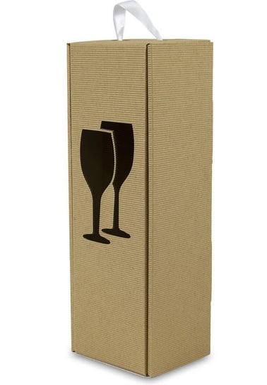 Pudełko na wino, brązowe, 32x11x9 cm Pigmejka