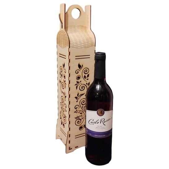 Pudełko na wino whisky Ażurowa drewniana skrzynka na prezent lub dekoracja Inna marka
